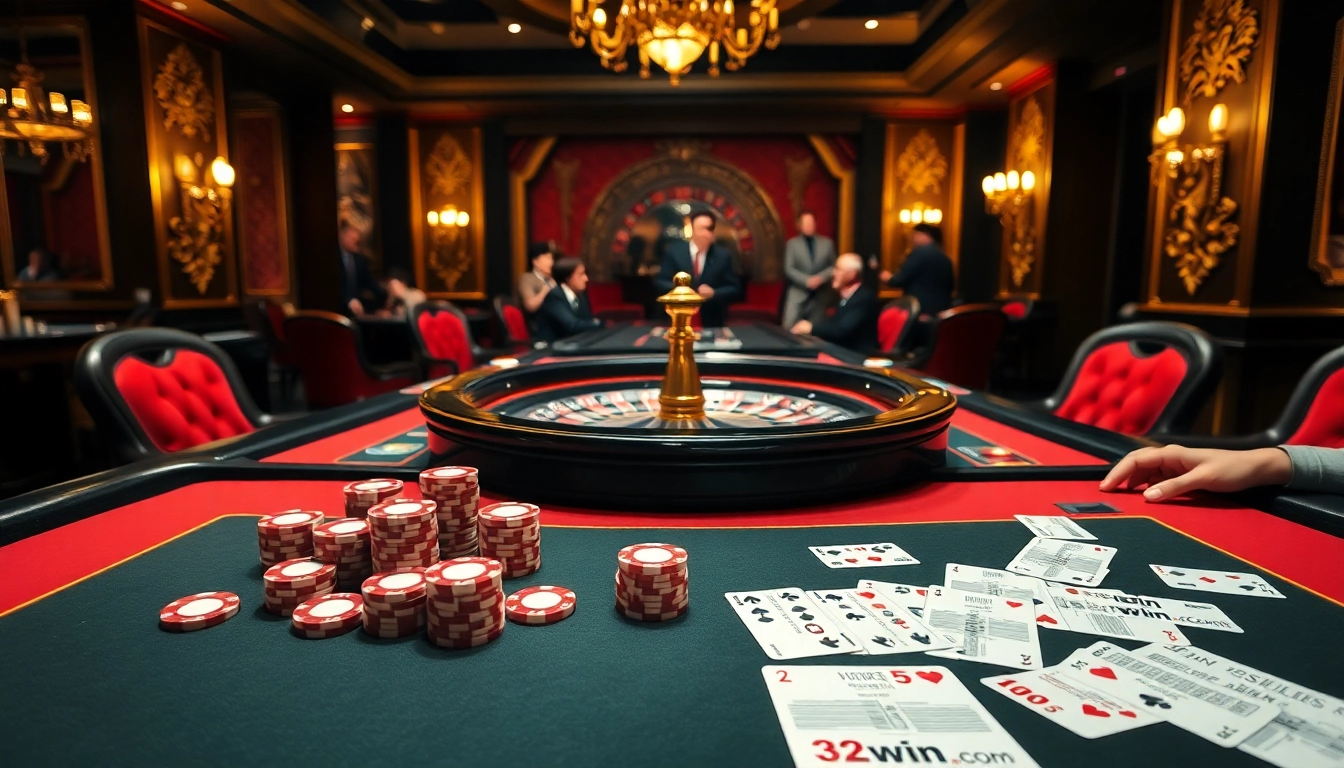 Experience the thrill of gambling at 32win with rich poker tables and vibrant casino atmosphere.