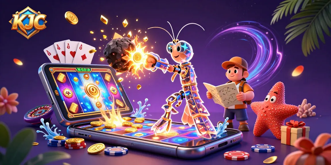 KJC players enjoy vibrant 3D animation depicting a galactic samurai and starfish in an exciting gaming adventure.