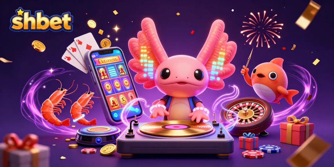 Experience thrilling games at shbet with vibrant elements like cartoon characters, slots, and festive effects.