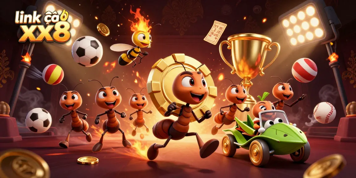 Engage with the excitement of link vào xx8 as ants strategize a heist amid vibrant sports elements.
