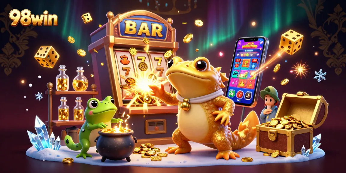 Engage in thrilling gameplay at 98win with fantastic wins from vibrant illustrations filled with gold coins and jackpot excitement.