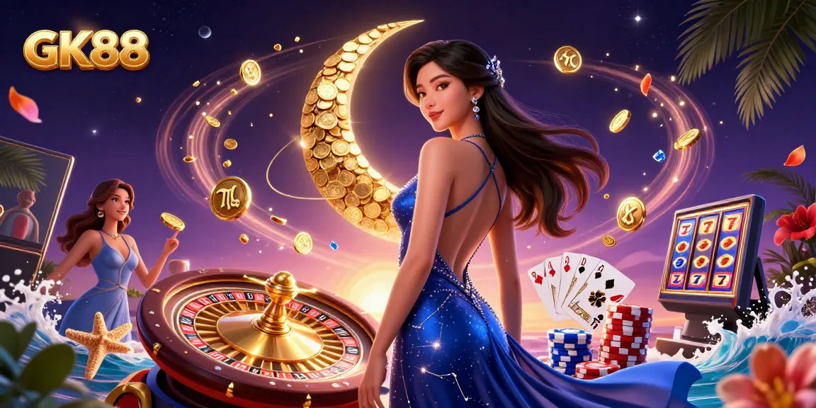 Engage in thrilling gameplay at GK88 with a vibrant illustration showcasing casino excitement.