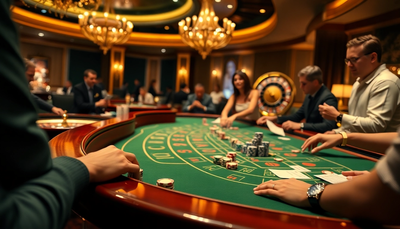 High-stakes action at an LC 88 casino table showcasing poker chips and vibrant gameplay.