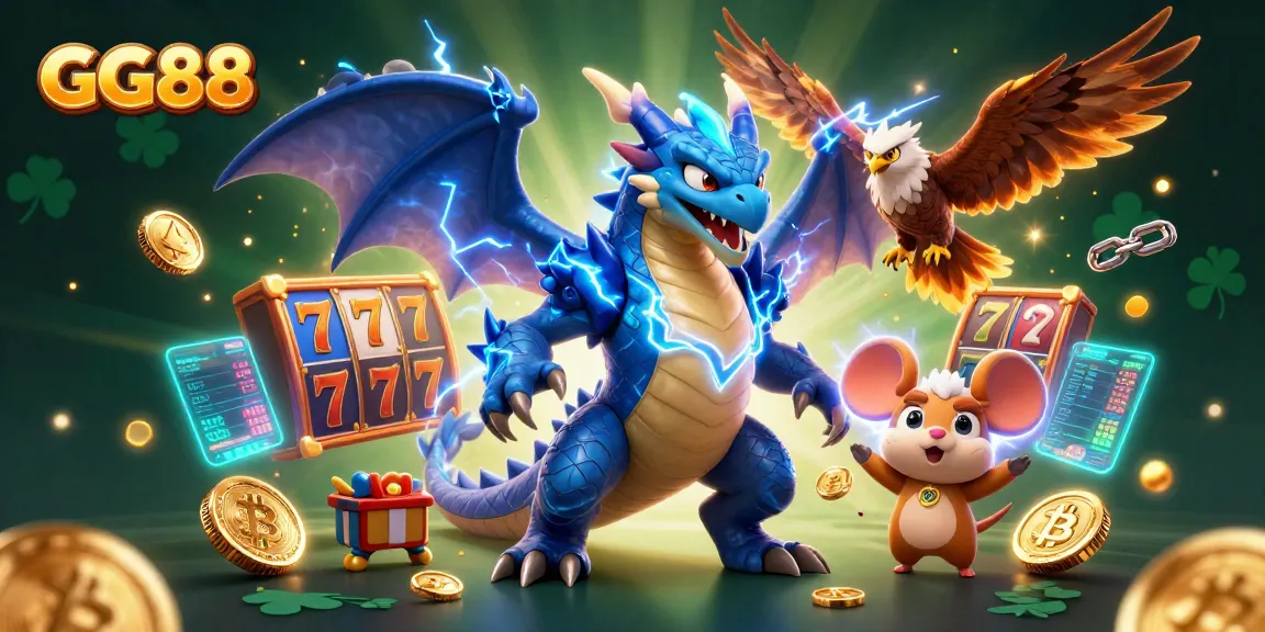 Experience the thrills of GG88 with electric casino characters amidst vibrant gaming elements.