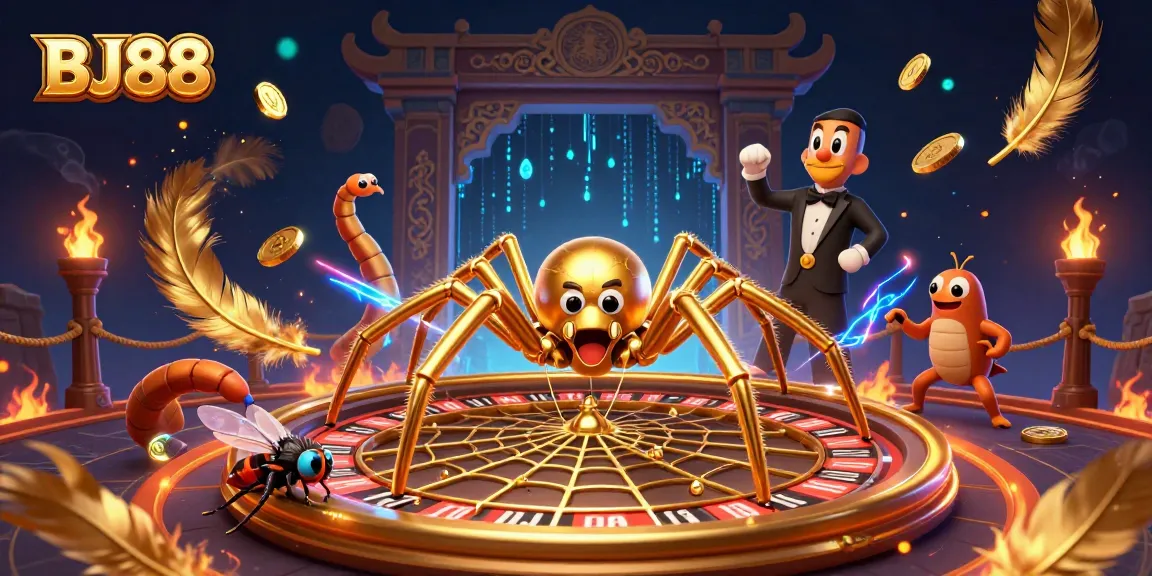 Engage in thrilling bets with BJ88 in a captivating 3D casino scene.