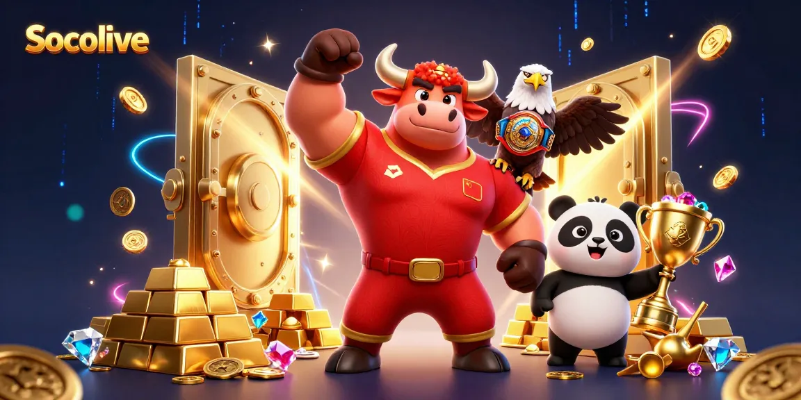 Socolive showcases thrilling action with dynamic characters celebrating victories in a vibrant casino world.