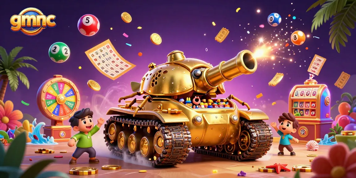 Spin to win with gmnc's vibrant casino-themed illustration featuring an animated beetle tank.