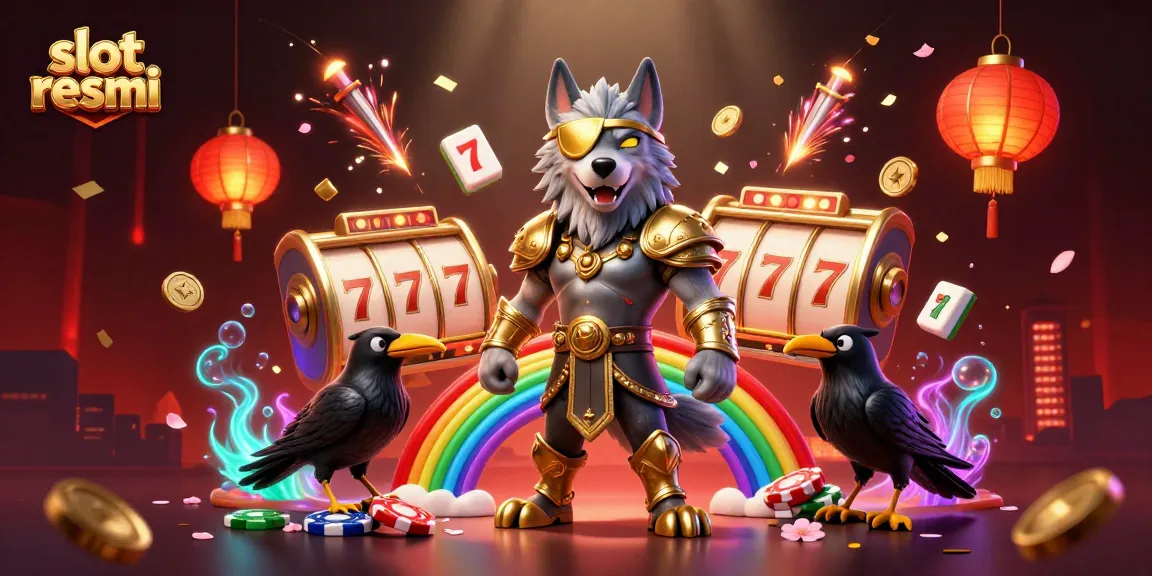 Engage with slot resmi gameplay in a vibrant 3D casino illustration featuring Odin and his ravens.