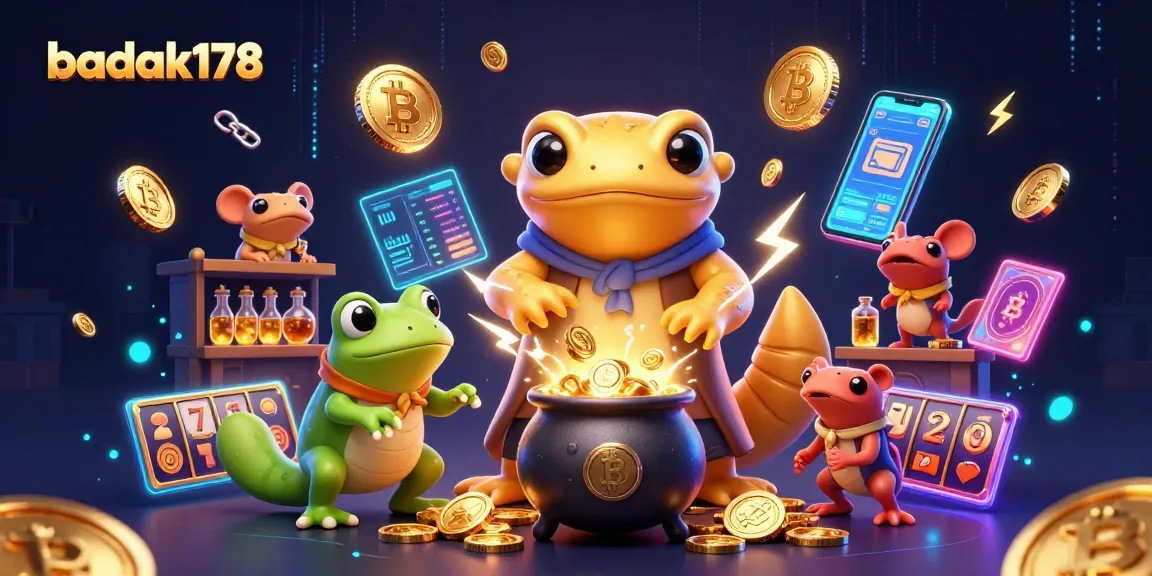 Join badak178 in a magical casino adventure with golden coins and vibrant gaming elements.