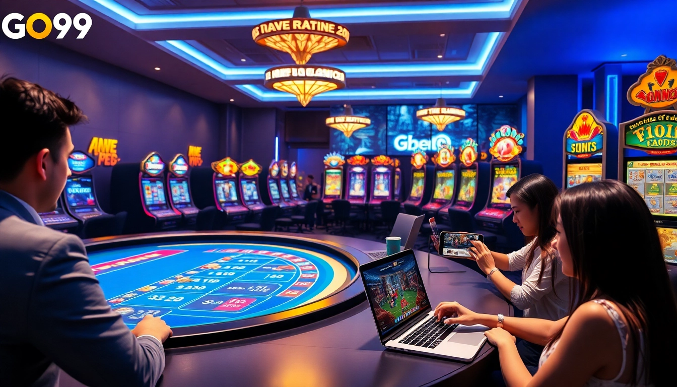 Experience GO99's thrilling online casino atmosphere with vibrant games and live dealers.