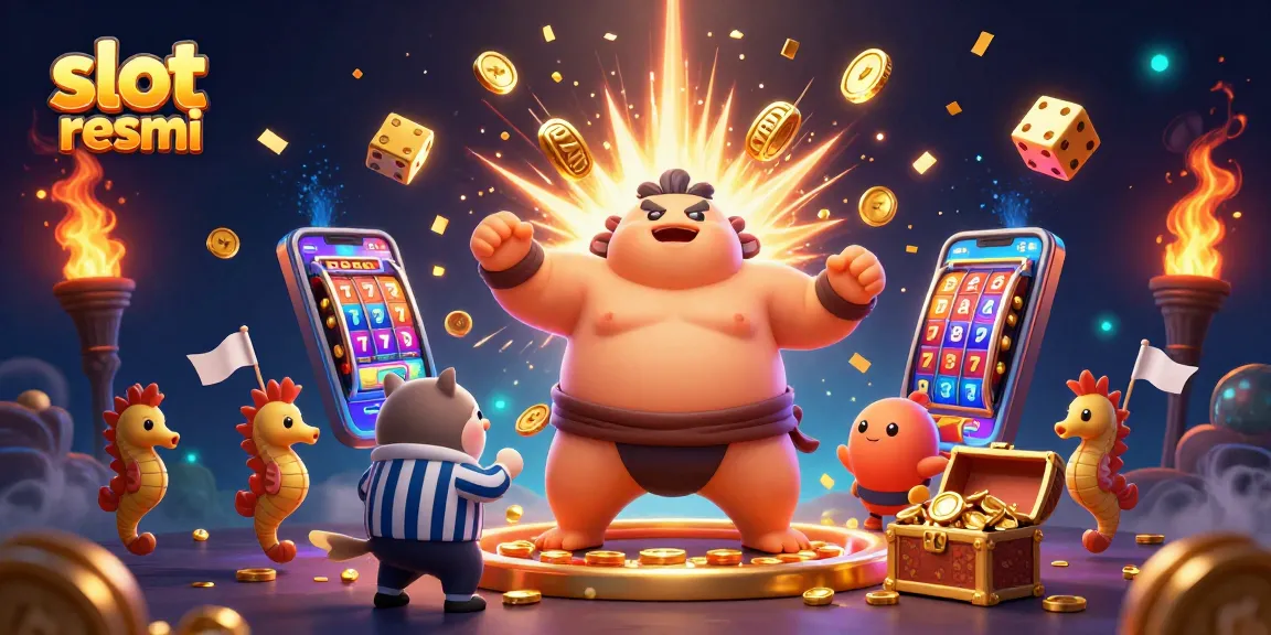 Putaran jackpot menarik di slot resmi dengan ikan fugu dan wasit ikan keli dalam ilustrasi 3D.
