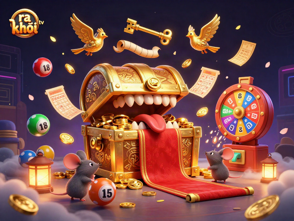 Engage with ra khơi tv's exciting lottery theme, showcasing vibrant game elements and captivating illustrations.