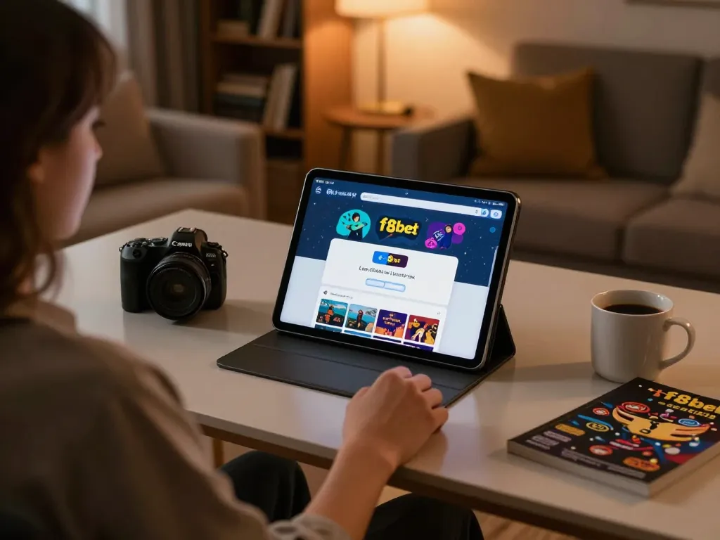 Engaging user interface of link f8bet casino app shown on tablet during a strategic online gaming session