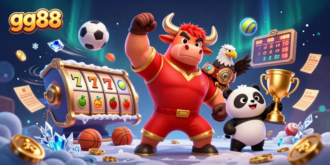 Experience the thrilling gaming atmosphere of gg88 with 3D characters celebrating wins amidst dynamic casino elements.