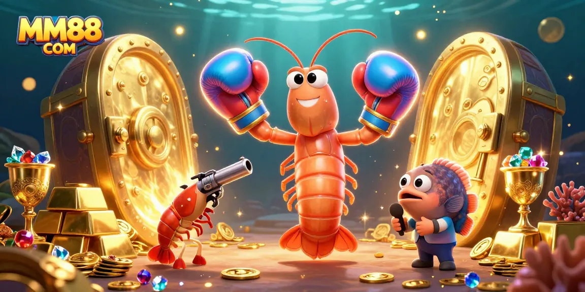 Engage in thrilling games at MM88 COM with a vibrant underwater scene showcasing treasure and dynamic characters.