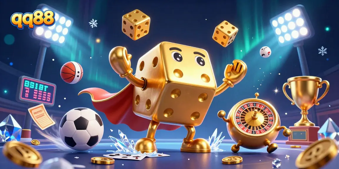 Experience thrilling gameplay with qq88 while enjoying dynamic sports betting elements in an engaging illustration.