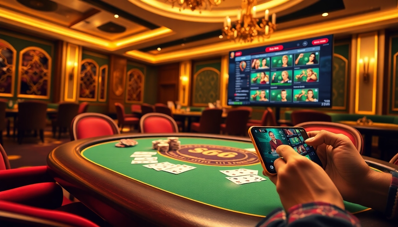 S666 đăng nhập featuring an elegant online casino scene with poker chips and interactive betting.
