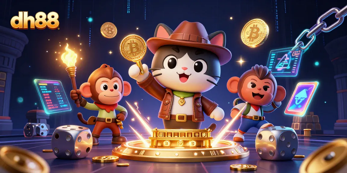 Engage with dh88 casino adventure featuring a cat archaeologist uncovering hidden treasures amidst dynamic elements of cryptocurrency.