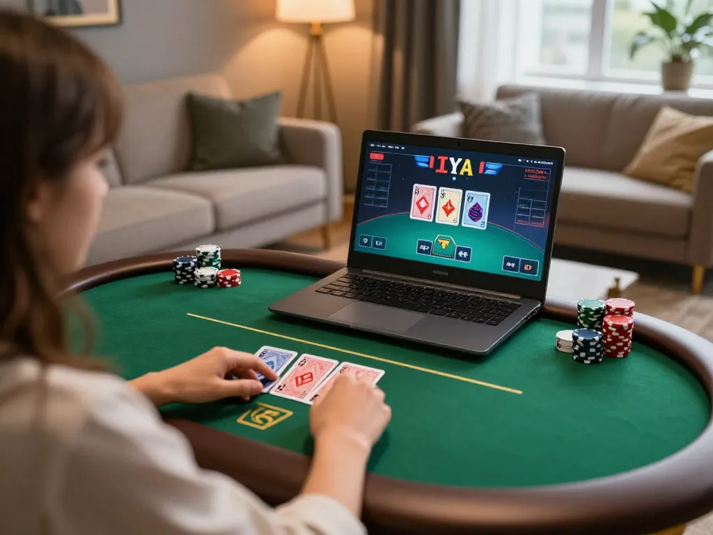 Engaging in a thrilling F168 online poker game, showcasing strategy and excitement.