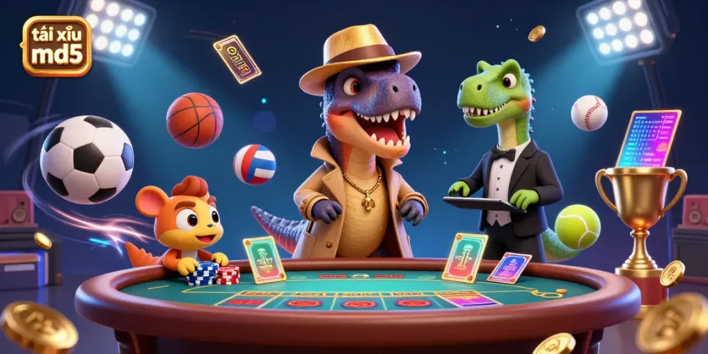 Experience the fast-paced excitement of tài xỉu md5 with a velociraptor card counter at the casino table.