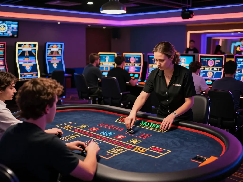 Players engaging in exciting games at Net88's online casino interface with a professional dealer