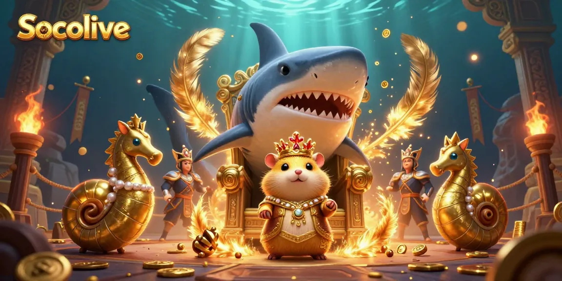 Socolive offers fierce gameplay as a tiny golden hamster king navigates a vibrant gambling scene.