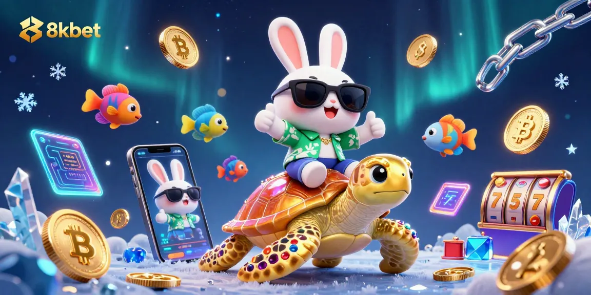 Experience exciting slot games at 8kbet with a vibrant, cartoon-inspired casino scene.