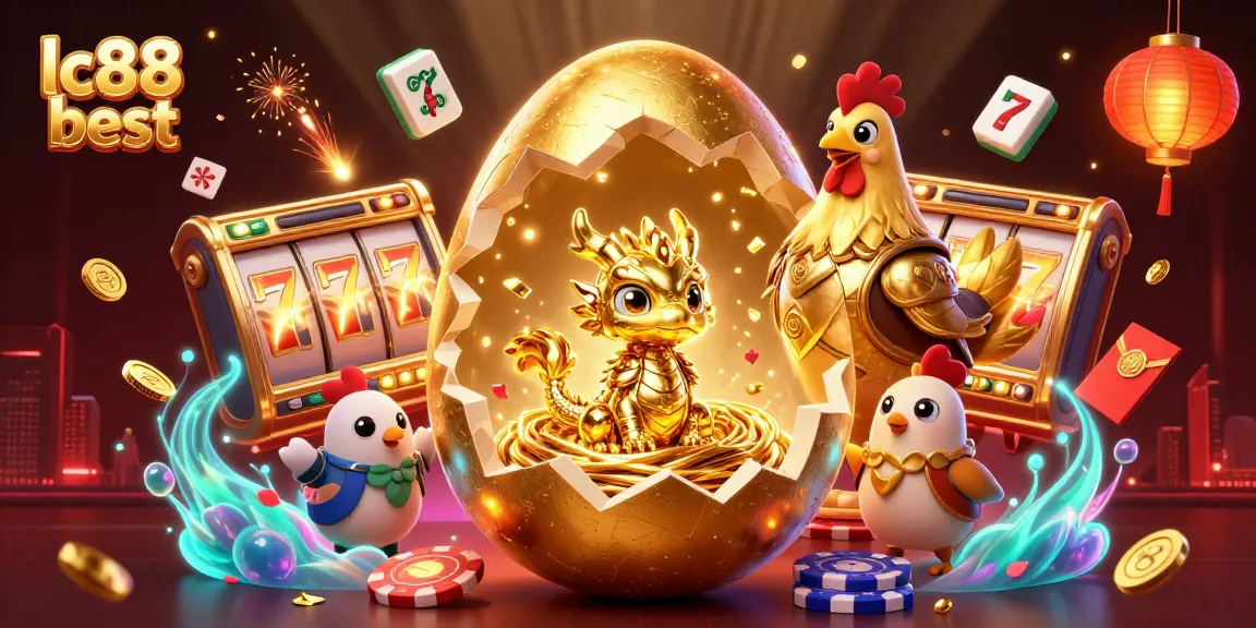Win big with lc88 best's golden dragon and dynamic gaming elements in this vibrant casino scene.