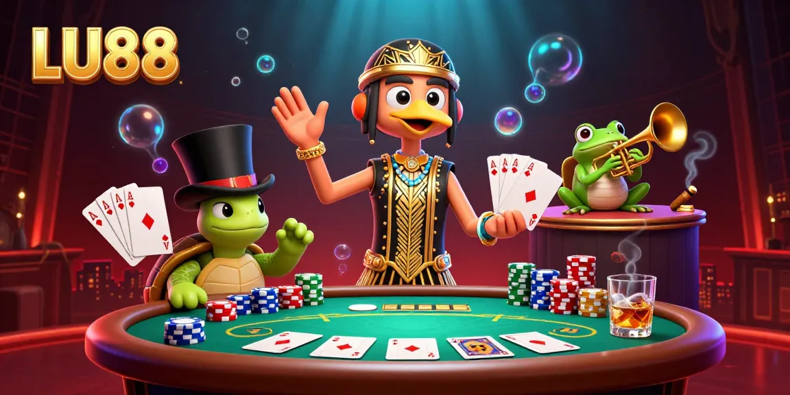 LU88 engages players with vibrant poker action at a lively speakeasy scene.