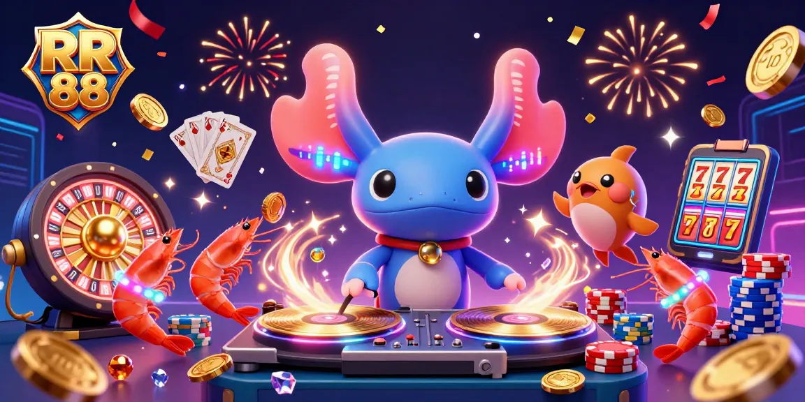 Engage in the vibrant atmosphere of RR 88 casino with an electrifying DJ, dancing shrimp, and thrilling games.