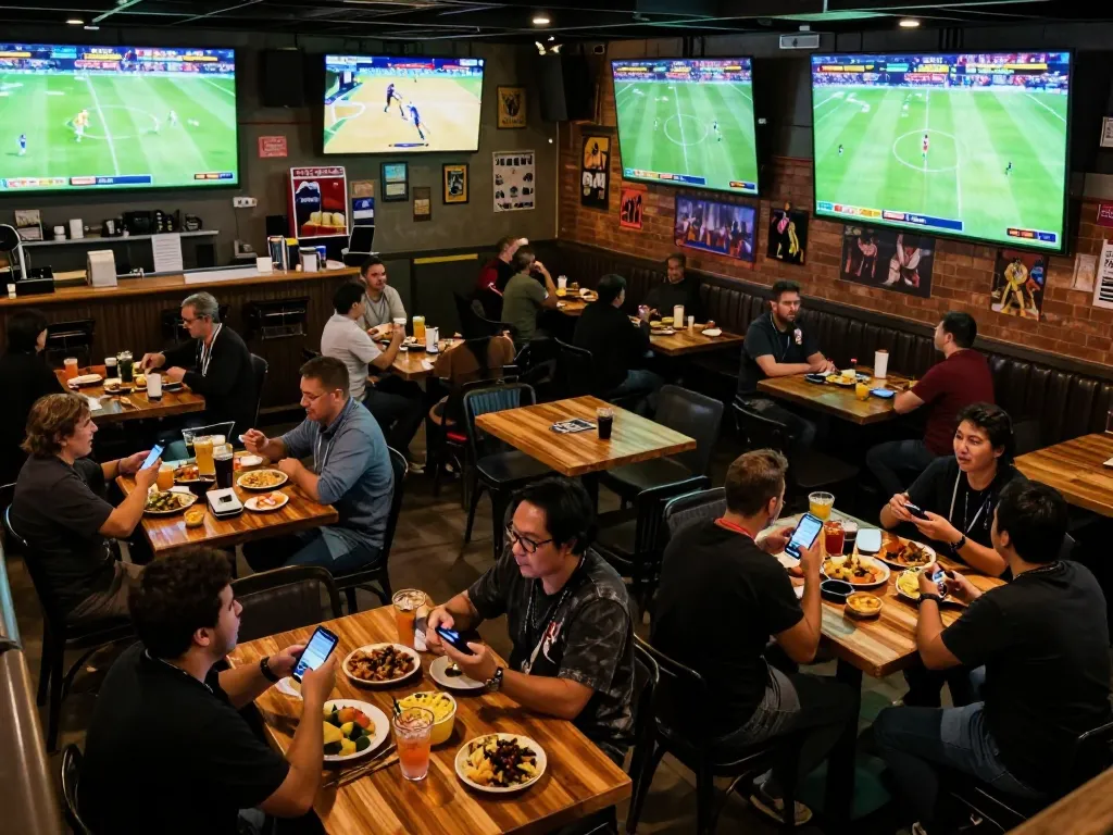Watch high-action football matches with xôi lạc betting options at a lively sports bar.