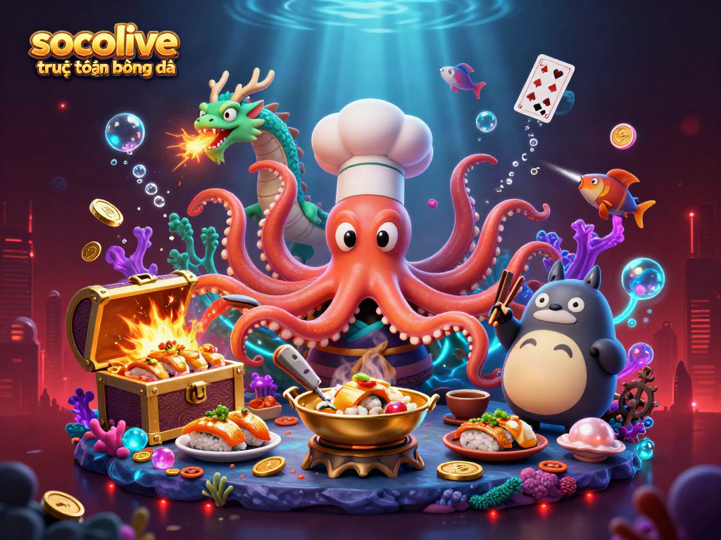 Experience excitement with socolive trực tiếp bóng đá featuring a dynamic underwater gambling scene.