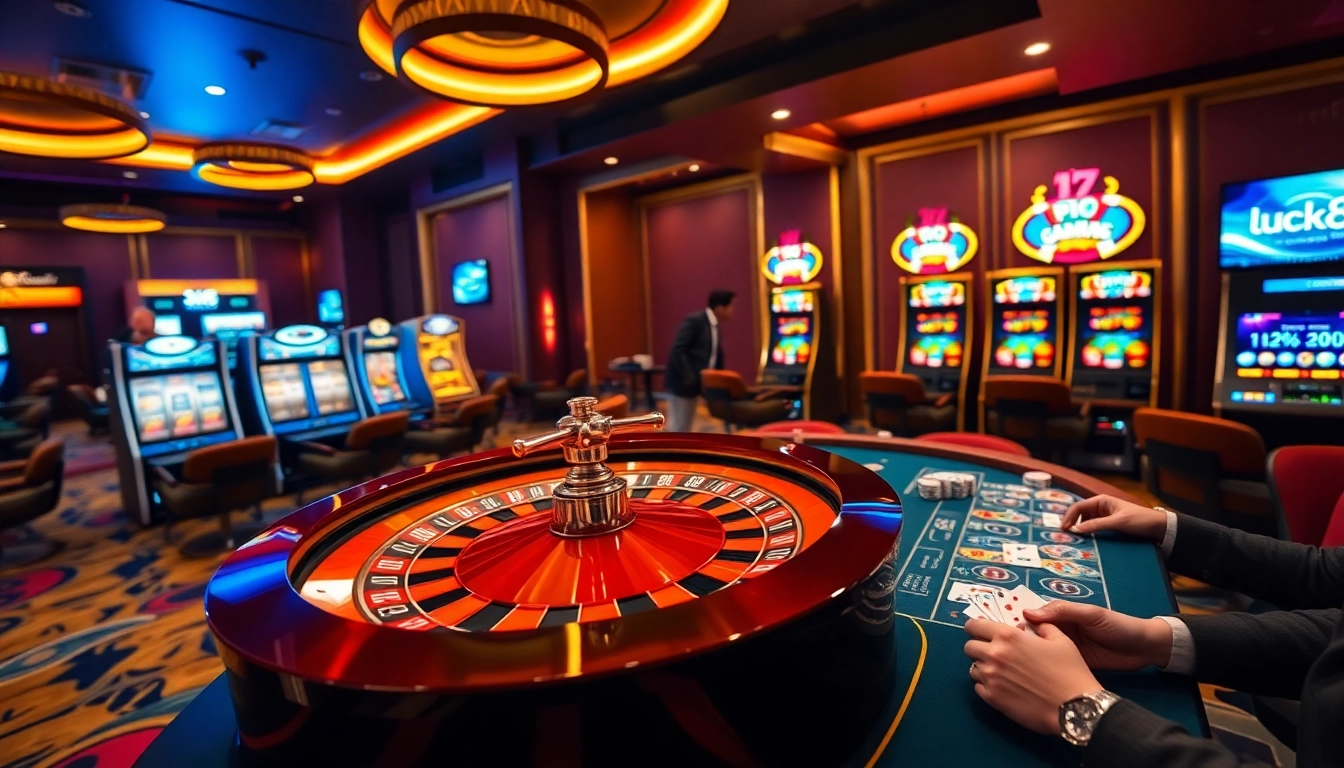 Experience the excitement of Luck8.com with vibrant casino action at a luxurious poker table.
