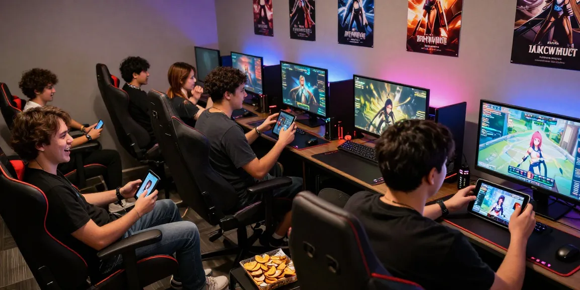 Players enjoying a multiplayer hentai game on various devices, showcasing a vibrant gaming atmosphere.